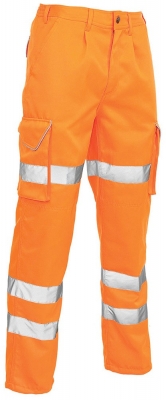 Heavyweight Hi-Vis Poly/ Cotton Cargo Trousers