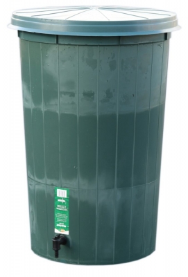 Water Butt comes with Lid & Tap - WB1P50 - H 920mm x Dia 640mm / 225Ltr - Green