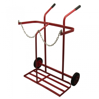 Oxy Propane Double Gas Bottle Trolley, Solid Tyre - WGATOP-L - Large