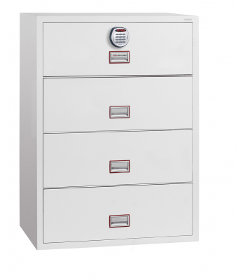 Phoenix World Class Lateral Fire File FS2414E 4 Drawer Filing Cabinet with Electronic Lock