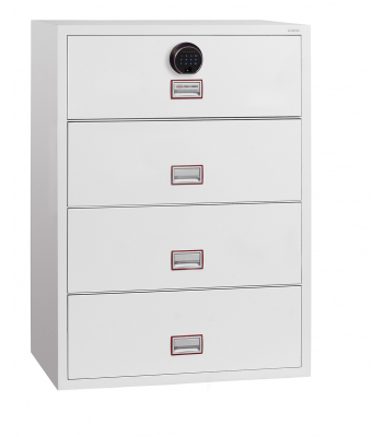 Phoenix World Class Lateral Fire File FS2414F 4 Drawer Filing Cabinet with Fingerprint Lock