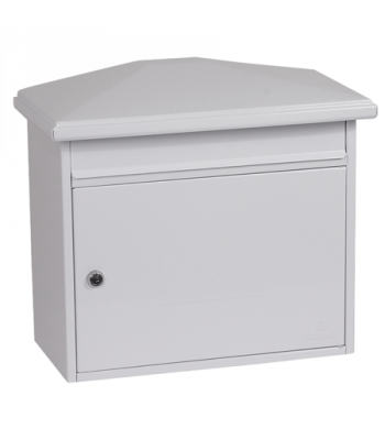Phoenix Libro Front Loading Letter Box MB0115KW in White with Key Lock