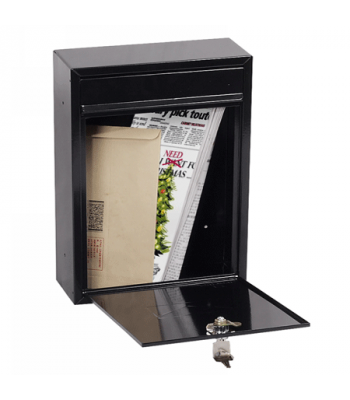 Phoenix Letra Front Loading Letter Box MB0116KB in Black with Key Lock