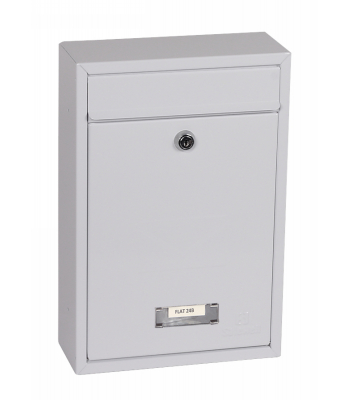 Phoenix Letra Front Loading Letter Box MB0116KW in White with Key Lock