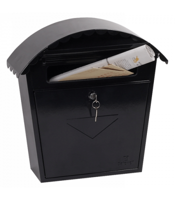 Phoenix Clasico Front Loading Letter Box MB0117KB in Black with Key Lock