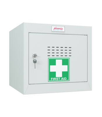 Phoenix MC0344GGK Size 1 Light Grey Medical Cube Locker with Key Lock - Code MC0344GGK