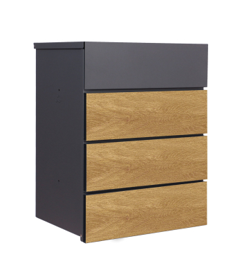 Phoenix PB1331AWK Parcel Box in Graphite Grey with Wood Effect - Code PB1331AWK