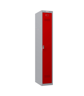 Phoenix PL Series PL1130GRE/ADD 1 Column 1 Door Personal Locker Grey Body/Red Door with Electronic Lock - Code PL1130GRE