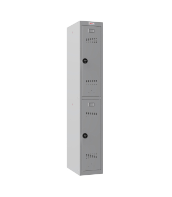 Phoenix PL Series PL1230GGC/ADD 1 Column 2 Door Personal Locker in Grey with Combination Locks - Code PL1230GGC