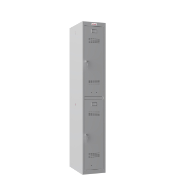 Phoenix PL Series PL1230GGK/ADD 1 Column 2 Door Personal Locker in Grey with Key Locks - Code PL1230GGKADD