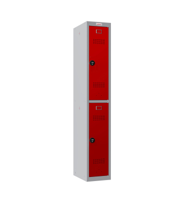 Phoenix PL Series PL1230GRC/ADD 1 Column 2 Door Personal Locker Grey Body/Red Doors with Combination Locks - Code PL1230GRCADD