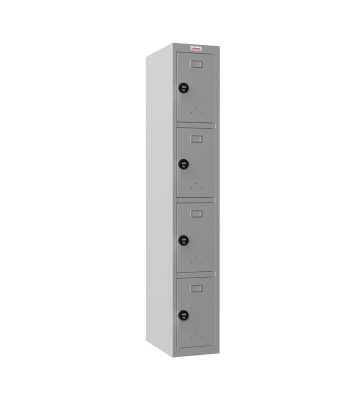 Phoenix PL Series PL1430GGC/ADD 1 Column 4 Door Personal locker in Grey with Combination Locks - Code PL1430GGC