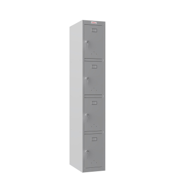Phoenix PL Series PL1430GGK/ADD 1 Column 4 Door Personal locker in Grey with Key Locks - Code PL1430GGKADD
