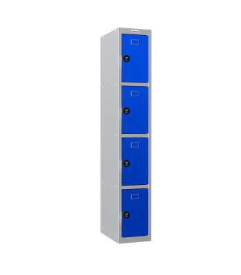 Phoenix PL 300D Series PL1433GBC/ADD 1 Column 4 Door Personal locker in Blue with Combination Lock - Code PL1433GBC