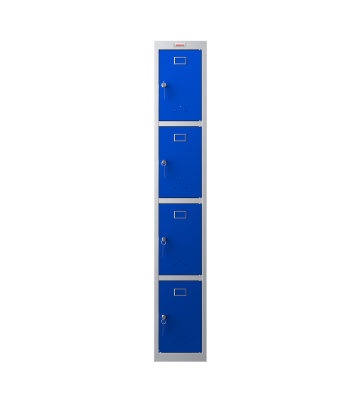Phoenix PL 300D Series PL1433GBK/ADD 1 Column 4 Door Personal locker in Blue with Key Lock - Code PL1433GBKADD