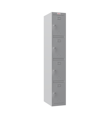 Phoenix PL 300D Series PL1433GGK 1 Column 4 Door Personal locker in Grey with Key Lock - Code PL1433GGK
