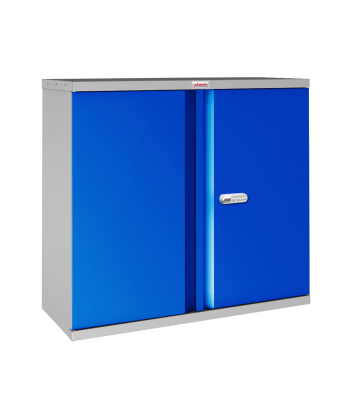 Phoenix SC Series SC1010GBE 2 Door 1 Shelf Stationery Cupboard in Blue with Electronic Lock - Code SC1010GBE