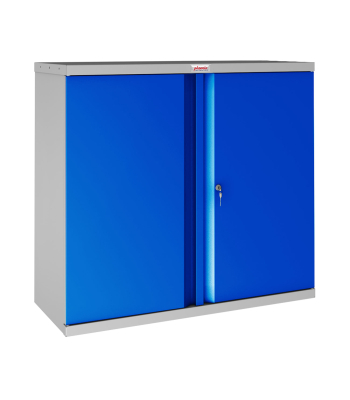 Phoenix SC Series SC1010GBK 2 Door 1 Shelf Stationery Cupboard in Blue with Key Lock - Code SC1010GBK