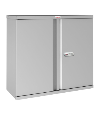 Phoenix SC Series SC1010GGE 2 Door 1 Shelf Stationery Cupboard in Grey with Electronic Lock - Code SC1010GGE