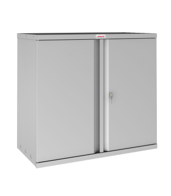 Phoenix SC Series SC1010GGK 2 Door 1 Shelf Stationery Cupboard in Grey with Key Lock - Code SC1010GGK
