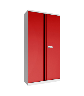 Phoenix SC Series SC1910GRE 2 Door 4 Shelf Stationery Cupboard in Red with Electronic Lock - Code SC1910GRE