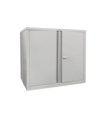 Phoenix SCF Series SCF0891GGE 2 Door 1 Shelf Stationery Cupboard in Grey with Electronic Lock - Code SCF0891GGE