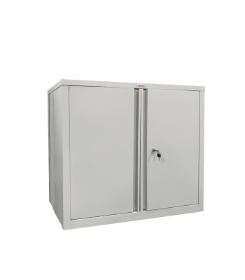 Phoenix SCF Series SCF0891GGK 2 Door 1 Shelf Stationery Cupboard in Grey with Key Lock - Code SCF0891GGK