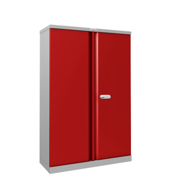 Phoenix SCL Series SCL1491GRE 2 Door 3 Shelf Steel Storage Cupboard Grey Body & Red Doors with Electronic Lock - Code SCL1491GRE