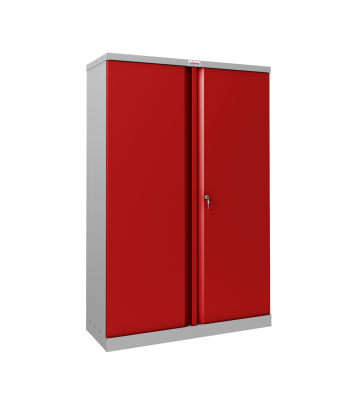 Phoenix SCL Series SCL1491GRK 2 Door 3 Shelf Steel Storage Cupboard Grey Body & Red Doors with Key Lock - Code SCL1491GRK
