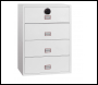 Phoenix World Class Lateral Fire File FS2414F 4 Drawer Filing Cabinet with Fingerprint Lock