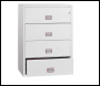 Phoenix World Class Lateral Fire File FS2414K 4 Drawer Filing Cabinet with Key Lock