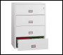 Phoenix World Class Lateral Fire File FS2414K 4 Drawer Filing Cabinet with Key Lock