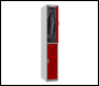 Phoenix PL Series PL1230GRE/ADD 1 Column 2 Door Personal Locker Grey Body/Red Doors with Electronic Locks - Code PL1230GRE