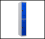 Phoenix PL 300D Series PL1233GBC/ADD 1 Column 2 Door Personal locker in Blue with Combination Lock - Code PL1233GBCADD