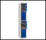 Phoenix PL Series PL1430GBC/ADD 1 Column 4 Door Personal Locker Grey Body/Blue Doors with Combination Lock - Code PL1430GBC