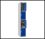 Phoenix PL Series PL1430GBE/ADD 1 Column 4 Door Personal Locker Grey Body/Blue Doors with Electronic Lock - Code PL1430GBEADD