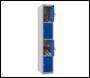 Phoenix PL Series PL1430GBK/ADD 1 Column 4 Door Personal Locker Grey Body/Blue Doors with Key Lock - Code PL1430GBKADD