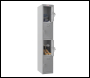 Phoenix PL Series PL1430GGK/ADD 1 Column 4 Door Personal locker in Grey with Key Locks - Code PL1430GGKADD