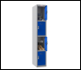 Phoenix PL 300D Series PL1433GBE/ADD 1 Column 4 Door Personal locker in Blue with Electronic Lock - Code PL1433GBEADD