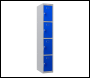 Phoenix PL 300D Series PL1433GBK/ADD 1 Column 4 Door Personal locker in Blue with Key Lock - Code PL1433GBKADD