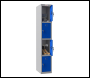 Phoenix PL 300D Series PL1433GBK/ADD 1 Column 4 Door Personal locker in Blue with Key Lock - Code PL1433GBKADD