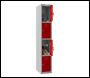Phoenix PL 300D Series PL1433GRK/ADD 1 Column 4 Door Personal locker in Red with Key Lock - Code PL1433GRKADD