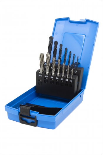 Presto HSS Steam Drill & Spiral Flute Tap Set - High Speed Steel - Code 6950060020M3-M12