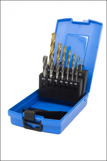 Presto HSS TiN Drill & Spiral Flute Tap Set - High Speed Steel - Code 6956560020M3-M12