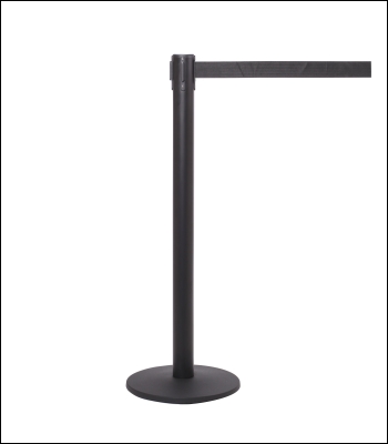 QueuePro 251 Free Standing Retractable Belt Barrier - 3.4m - 64mm Black Post - PRO251BK