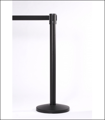 QueueMaster 550 Free Standing Retractable Belt Barrier - 3.4m - Black Post - QM550BK