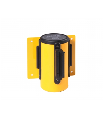 WallMaster 300 Wall Fixed Retractable Belt Barrier - 3m - Yellow Casing - WM300Y