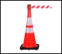 Conepro 500 Traffic Cone Mount-3.65m Belt, Yellow Housing, Red/white Chevron Belt - CP500y