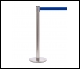 QueuePro 251 Free Standing Retractable Belt Barrier - 3.4m, 64mm Polished Stainless Post - PRO251PS