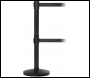 QueueMaster 550 Twin Free Standing Retractable Belt Barrier - 3.4m - Black Post - QM550TwinB